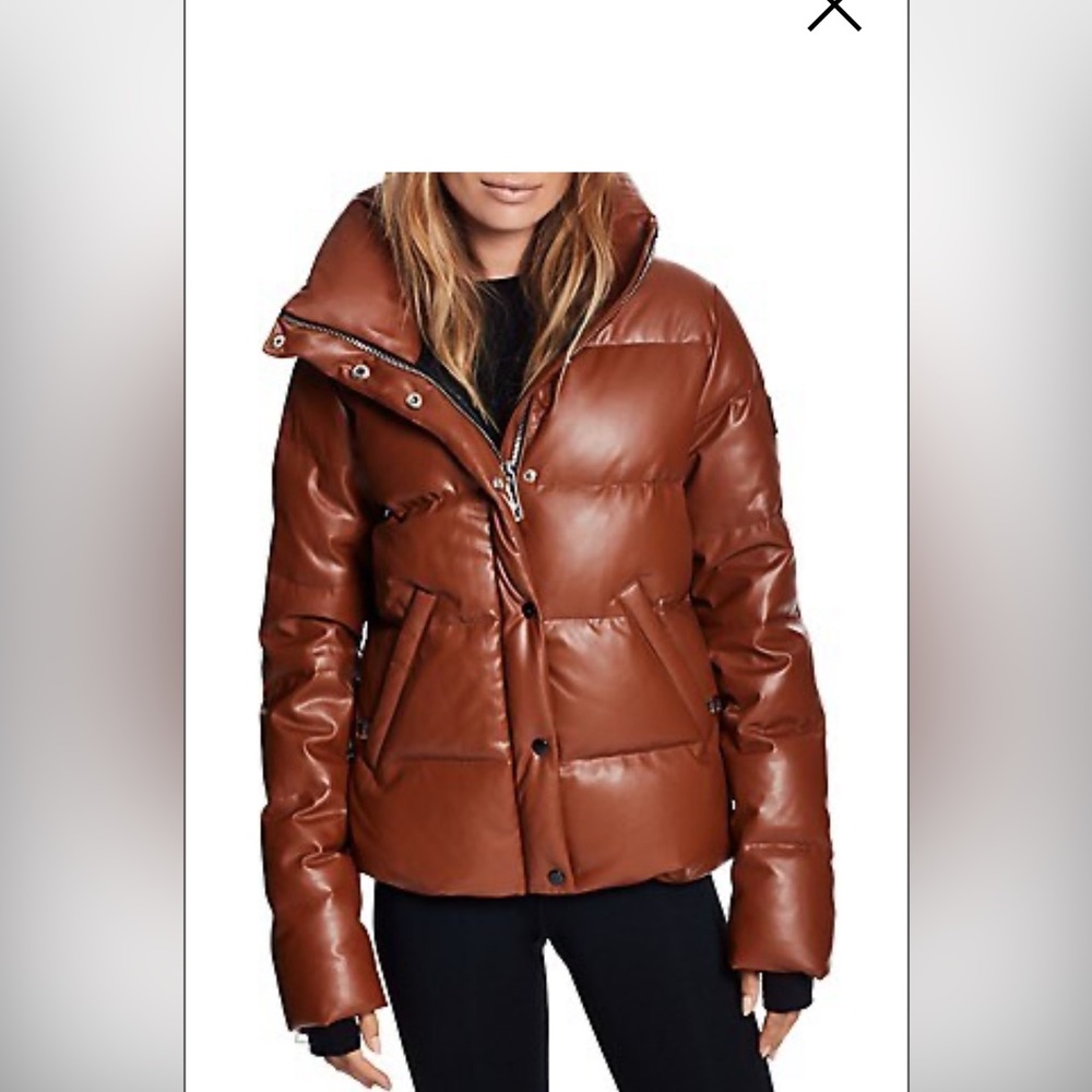 Barely-used Sam Isabel Vegan leather down puffer jacket, medium